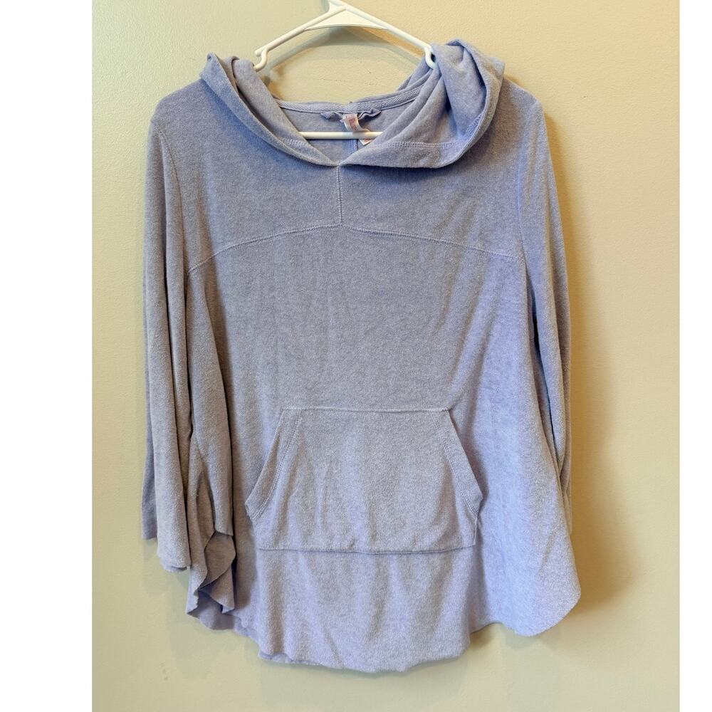 Xhilaration Purple Terry Cloth Hoodie Women's Large Sleepwear Pullover Poncho
